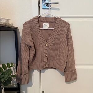 Abercrombie Seed Stitch Cardigan Brown